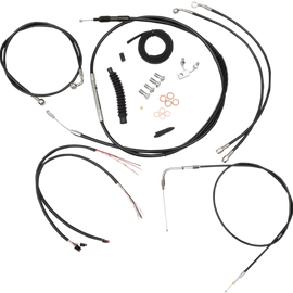 Complete Black Vinyl Braided Handlebar Cable/Brake Line Kit for 18" - 20" Ape Hanger Handlebars396490788