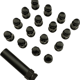Lug Nut - Splined - 12 mm x 1.50 - Black - 16 Pack