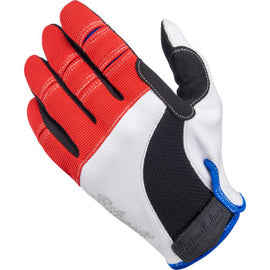 Moto Gloves - Red/White/Blue - Large