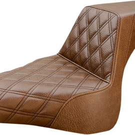 Step Up Seat - Lattice Stitched - Brown