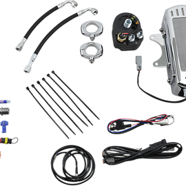 Oil Cooler Kit - Chrome - Side Mount - Dyna