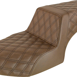 Step Up Seat - Lattice Stitched - Brown - Indian