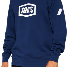 Icon Long-Sleeve Fleece Sweatshirt - Navy - Small