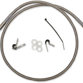 Front Brake Line XL883 04-10 Clear-Coated Stainless Steel