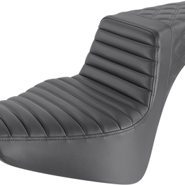 Step Up Seat - Tuck and Roll/Lattice Stitched - Black