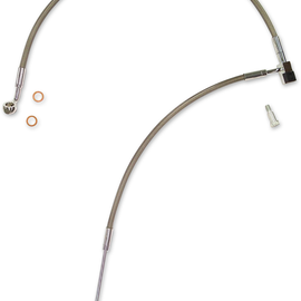 Lower Brake Line - Stainless/Chrome Fittings - Softail105