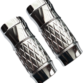 Fork Slider Covers - Platinum-Cut Chrome - Extended +2"