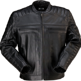 Artillery Leather Jacket - BlacK - 4XL