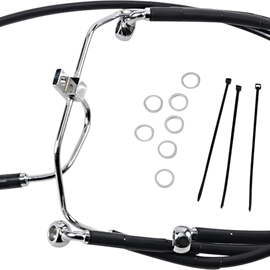 Brake Line - Front - Black - +10" - FXDF '08-'17