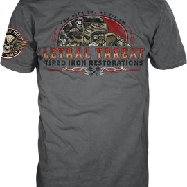 Vintage Velocity Tired Iron Restorations T-Shirt - Gray - Large