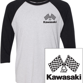 Kawasaki Finish Line Baseball T-Shirt - White/Black - Large