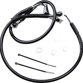 Brake Line - Front - +4" - Black - XL