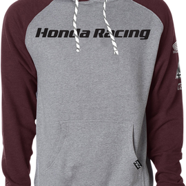 Honda Racing Hoodie - Gray/Burgundy - 2XL