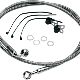 Front Brake Line - FXST/DWG - Clear-Coated Stainless Steel