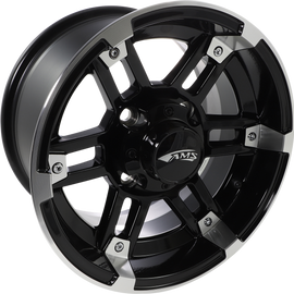 Wheel - Front/Rear - Machined Black - 12x7 - 4/110 - 5+2