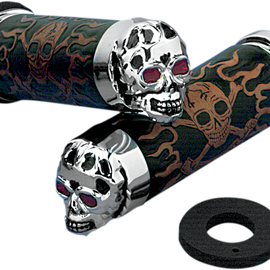 Grips - Skull Grips - Red Eyes - Chrome