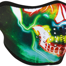 Half Mask Neon Skull