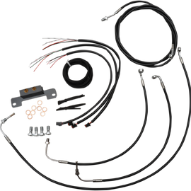 Handlebar Cable/Brake Line Kit - Complete - 12" - 14" Ape Hanger Handlebars - Black Vinyl