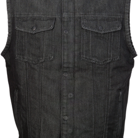 Ganja Denim Vest - Black - 5XL