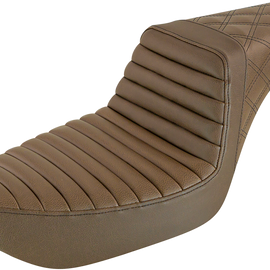 Step Up Seat - Tuck and Roll/Lattice Stitched - Brown - Dyna