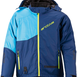 Pivot 4 Hooded Jacket - Blue/Hi-Viz - XL