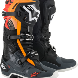Tech 10 Boots - Black/Gray/Orange/Fluorescent Red - US 13