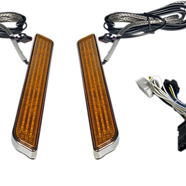 LED Fork Light - Amber - Chrome