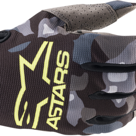 Youth Radar Gloves - Gray/Camo/Yellow - XS