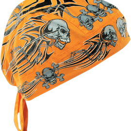 Flydanna® Head Wrap - Orange Tribal Skull