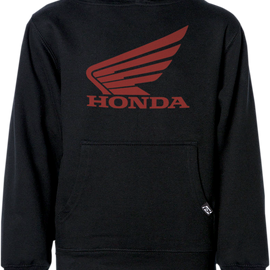 Youth Honda Wing Pullover Hoodie - Black - Large