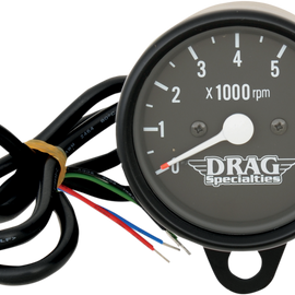 2.4" Mini Electronic 8000 RPM Tachometer - Black Housing - Black Face