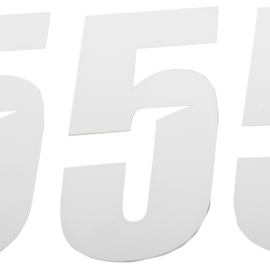 Slash Number Plate - #5 - White - 4"