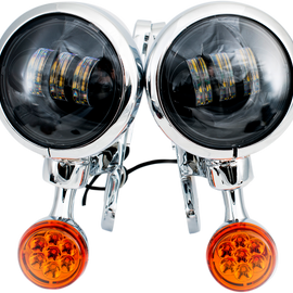 LED Turn/Run Lights 4-1/2" - Chrome/Black