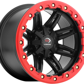 551 Wheel - Front - 14x7 - 4/110 - 4+3 - Black/Red