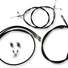 Standard Black Vinyl Braided Handlebar Cable/Brake Line Kit For 12" - 14" Ape Hanger Handlebars5845110262