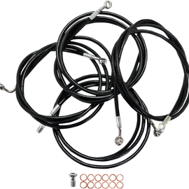 Standard Black Vinyl Braided Handlebar Cable/Brake Line Kit For 18" - 20" Ape Hanger Handlebars90423503