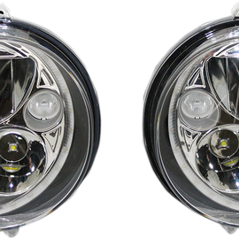 LED Headlight - 5-3/4" - Chrome - Pair