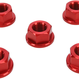 Aluminum Sprocket Nuts - Red - 10 mm x 1.25