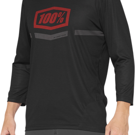 Airmatic 3/4 Sleeve Jersey - Black/Red - XL