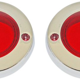 ProBEAM® Flat Bezel Turn Signal Adapters - Chrome/Red