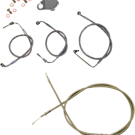 Handlebar Cable/Brake Line Kit  - Mini Ape Hanger Handlebars - Stainless Steel