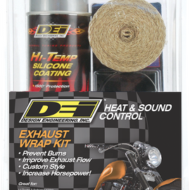 Exhaust Wrap Kit - Tan Wrap w/ Aluminum HT Silicone Coating