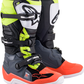 Tech 7S Boots - Black/Gray/Red/White/Yellow - US 4