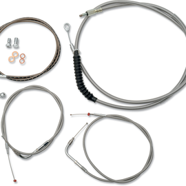 Standard Stainless Braided Handlebar Cable/Brake Line Kit For 18" - 20" Ape Hanger Handlebars116782