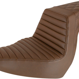 Step Up Seat - Tuck and Roll/Lattice Stitched - Brown1377278