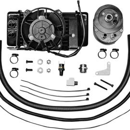 10-Row Oil Cooler Kit - With Fan - Low-Mount