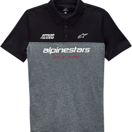 Paddock Polo Shirt - Black/Heather Charcoal - Medium