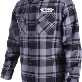 Drag Specialties Long-Sleeve Flannel Shirt - Gray/Black - Small