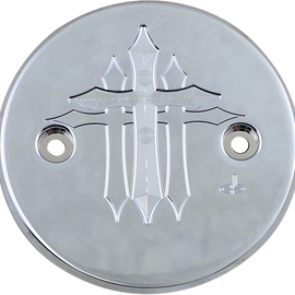 Stator Cover - Cross - Chrome - Indian