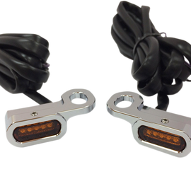 LED Handlebar Marker Lights - Hydraulic Clutch - Chrome/Amber